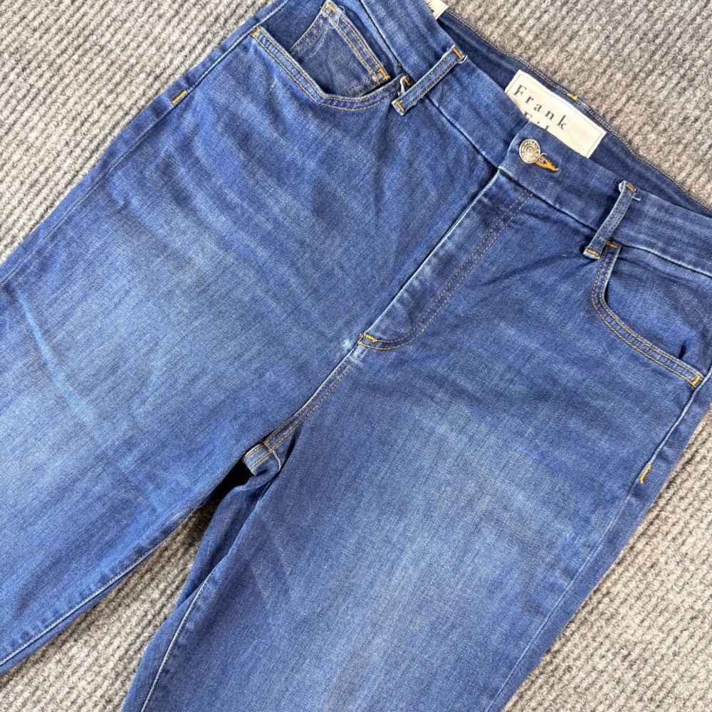 Frank & Eileen Killian Jeans Women's 30 Crop Flare Medium Wash Raw Hem Denim